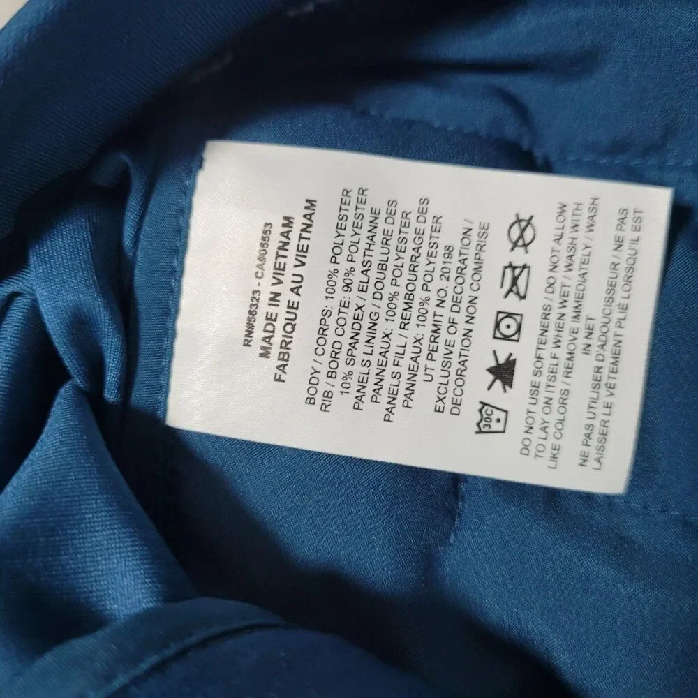 Nike Therma-FIT Running Vest Womens 1X Blue Quilted Full Zip Swoosh Logo